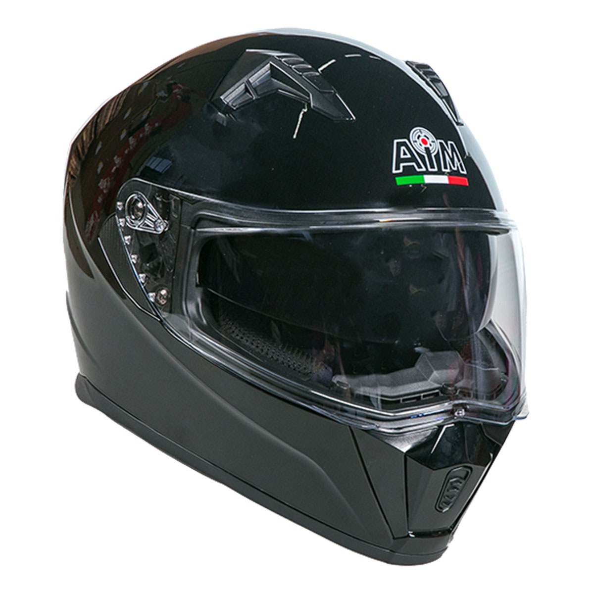 AiM JK320 Black Solid - мотошлем, L