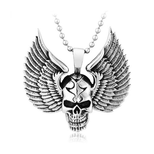 Подвеска-кулон FLYING SKULL, 50х45х12 мм.