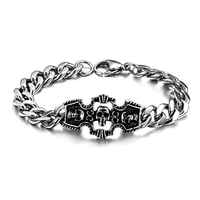 Браслет STEEL SKULL I, 55 гр., 21,5 см.