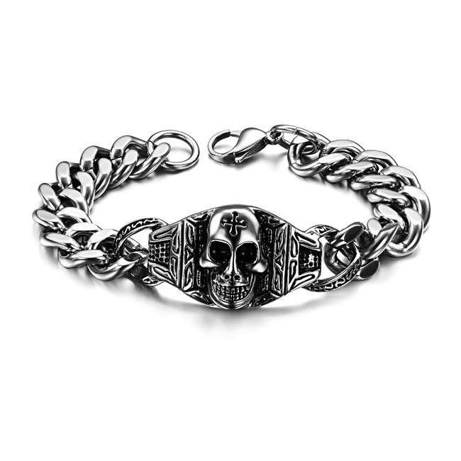 Браслет STEEL SKULL II, 60 гр., 22 см.