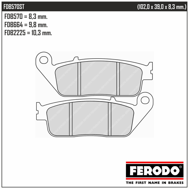 FERODO FDB570ST - тормозные накладки