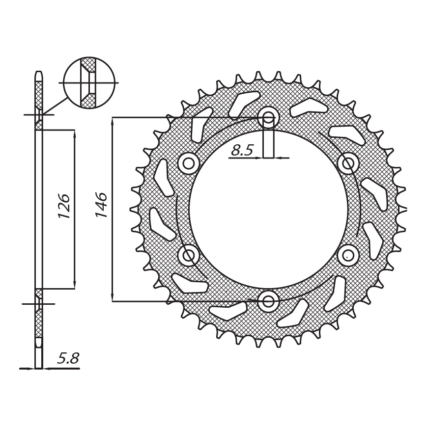 SUNSTAR 1-3577-50 - звезда задняя (JTR808.50)