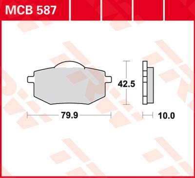TRW MCB587 - накладки тормозные