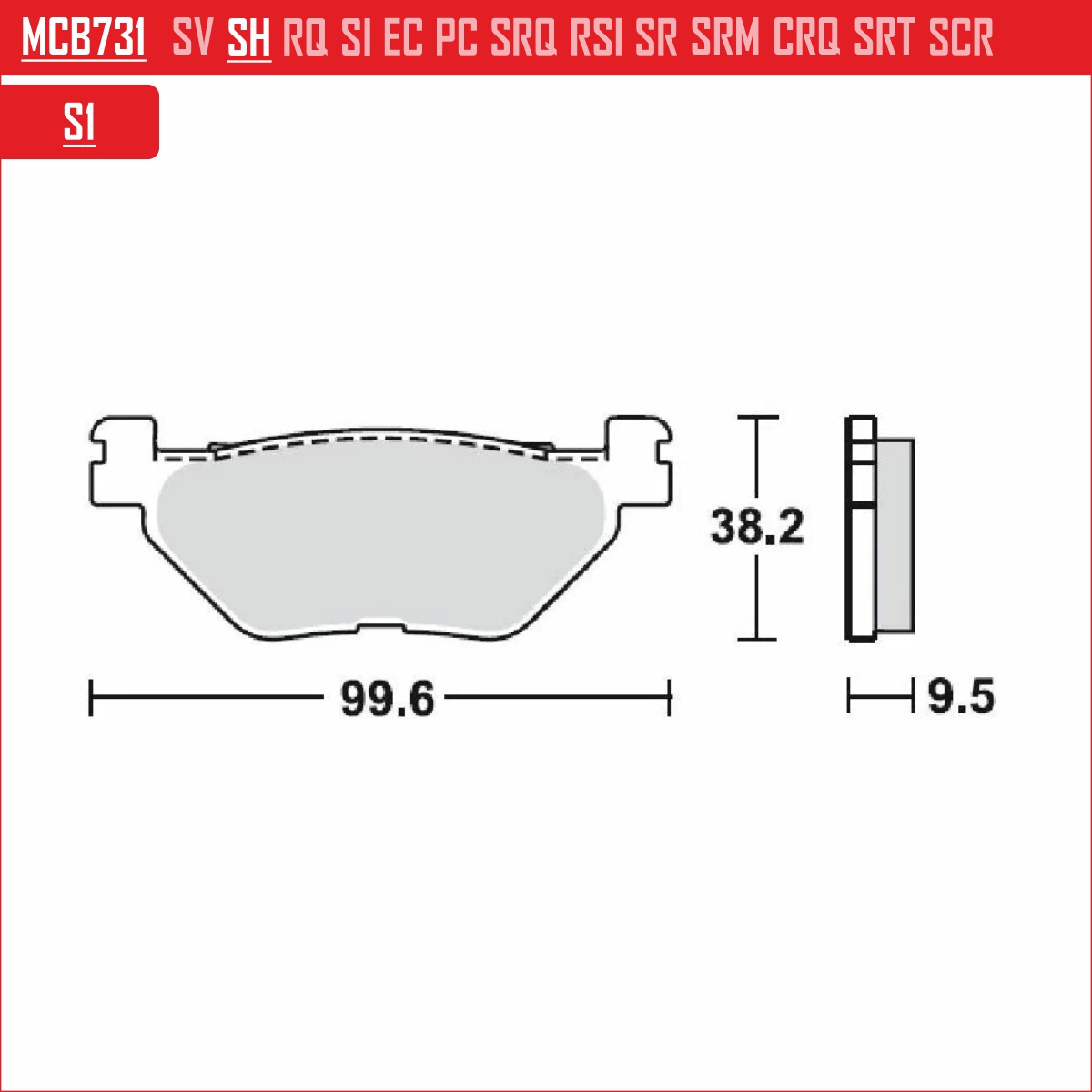 TRW MCB731 - накладки тормозные