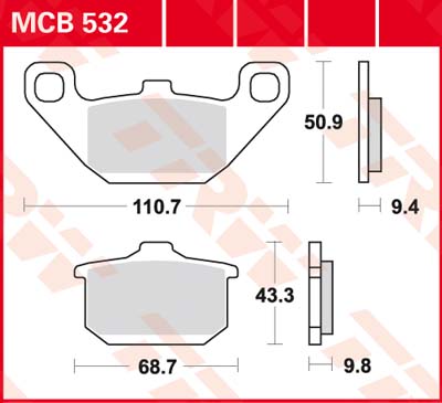 TRW MCB532 - накладки тормозные