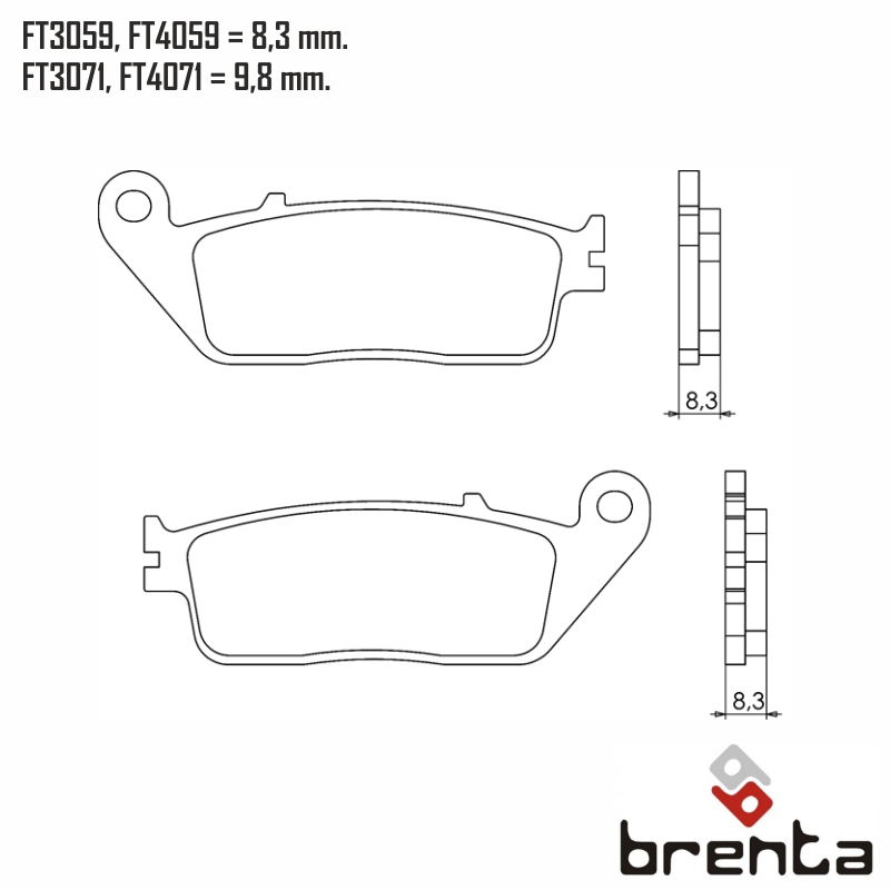 BRENTA FT4059 - тормозные накладки