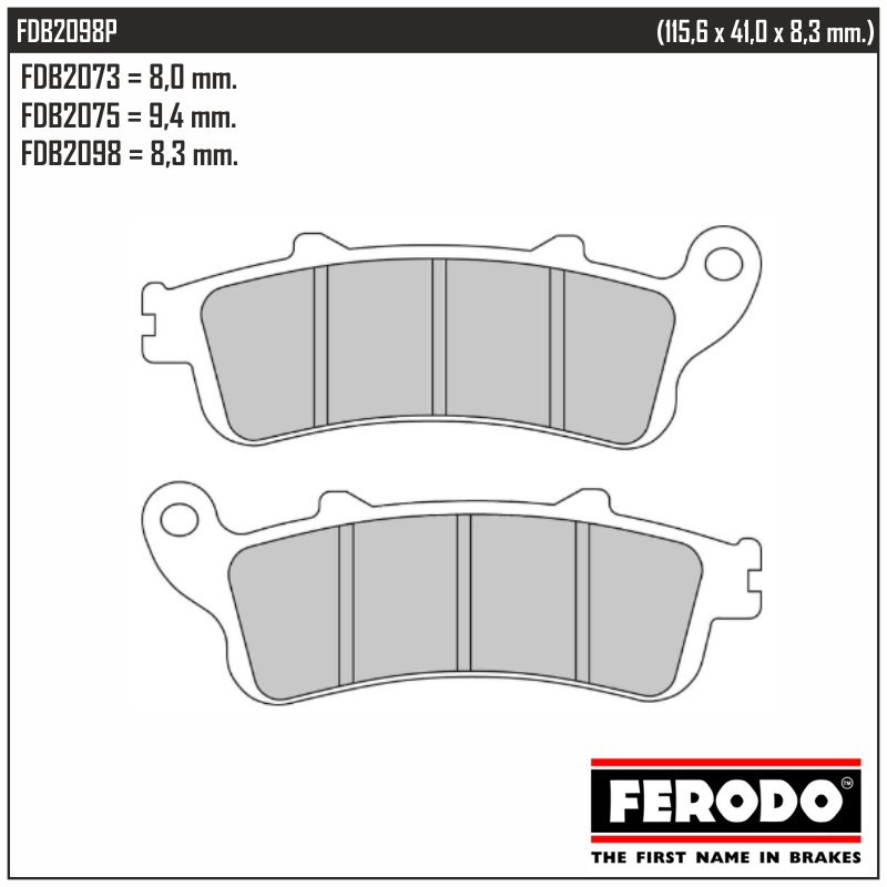 FERODO FDB2098P - тормозные накладки