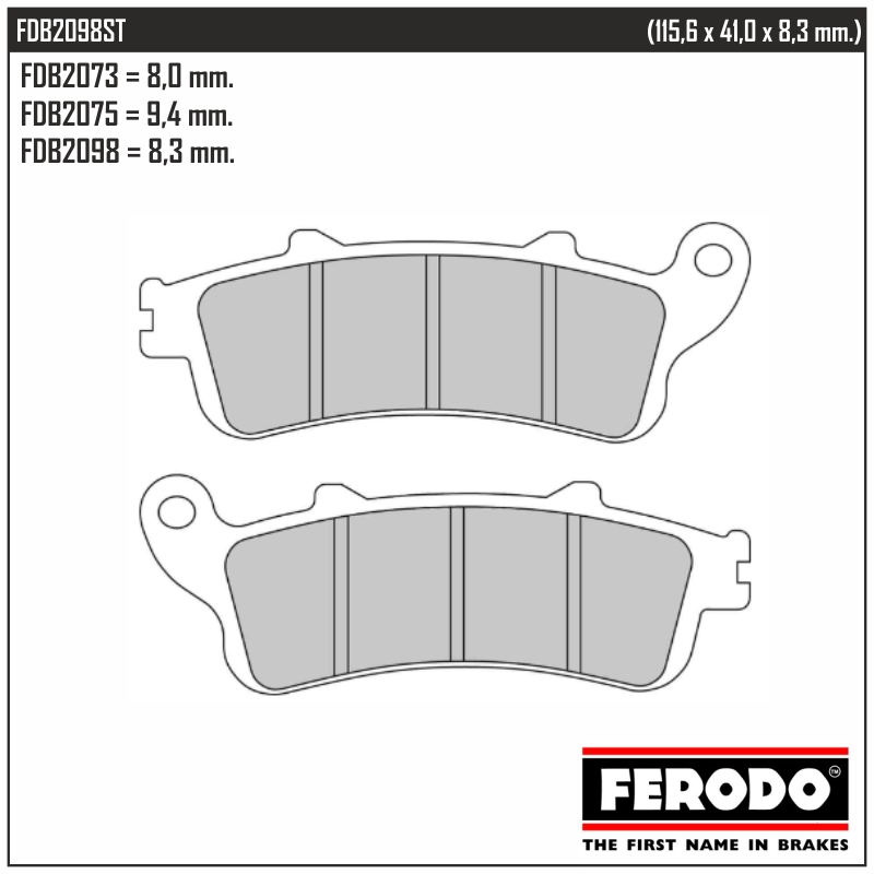 FERODO FDB2098ST - тормозные накладки