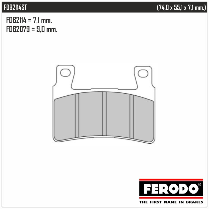FERODO FDB2114ST - тормозные накладки