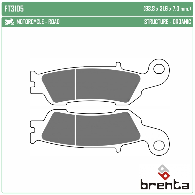 BRENTA FT3105 - тормозные накладки