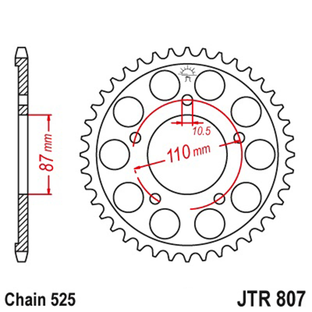 JT SPROCKETS JTR807.46 - звезда приводная ведомая