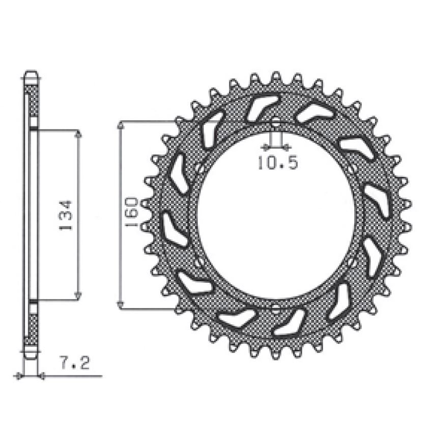 SUNSTAR 1-4633-45 - звезда задняя (JTR1307.45)