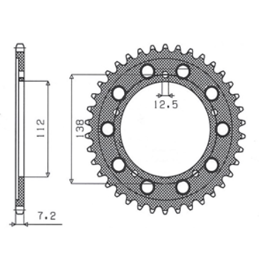 SUNSTAR 1-4483-43 - звезда задняя (JTR1304.43)
