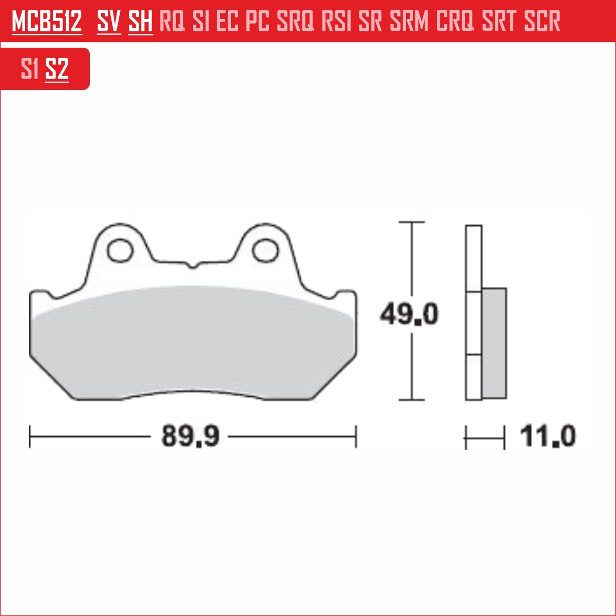 TRW MCB512SH - накладки тормозные