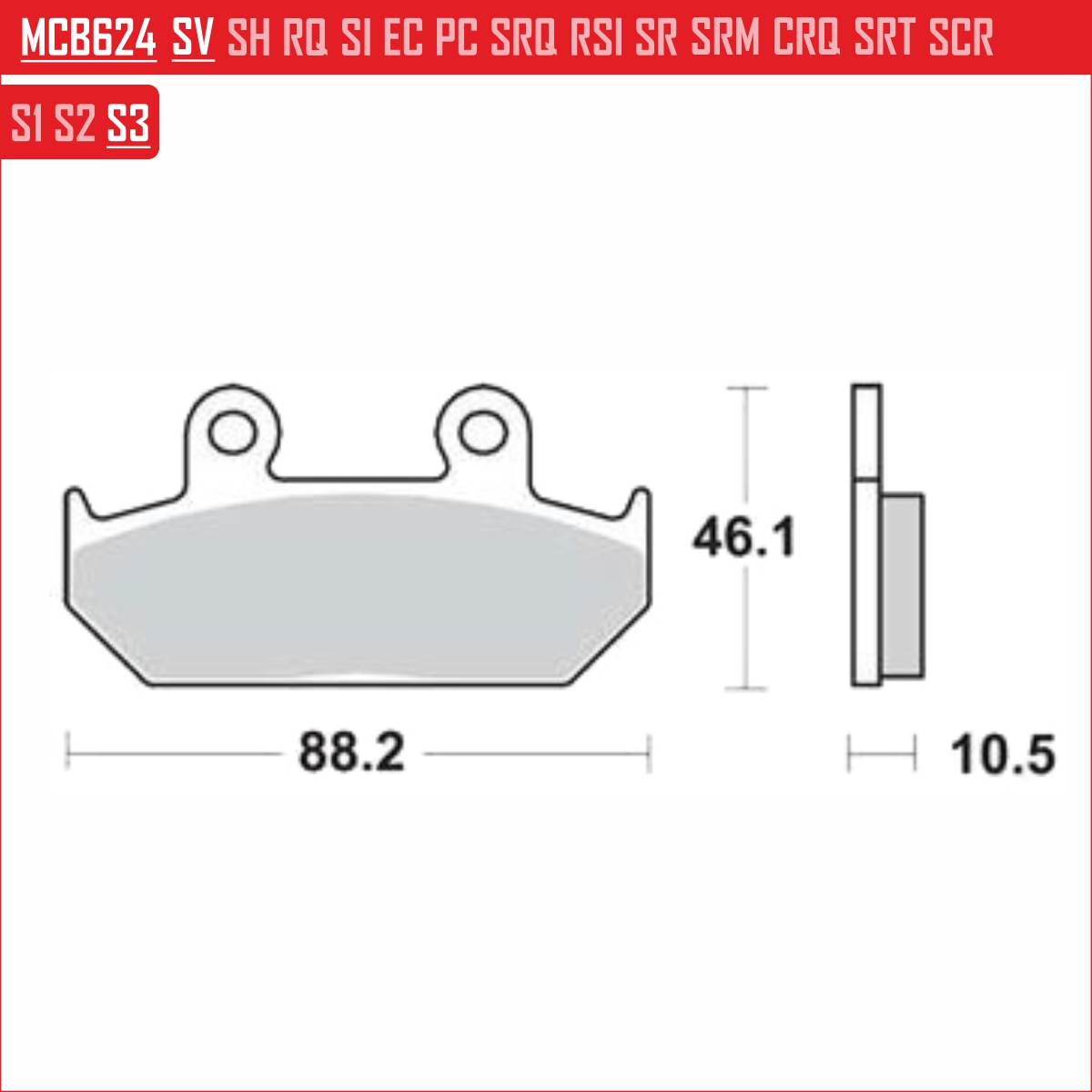 TRW MCB624SV - накладки тормозные