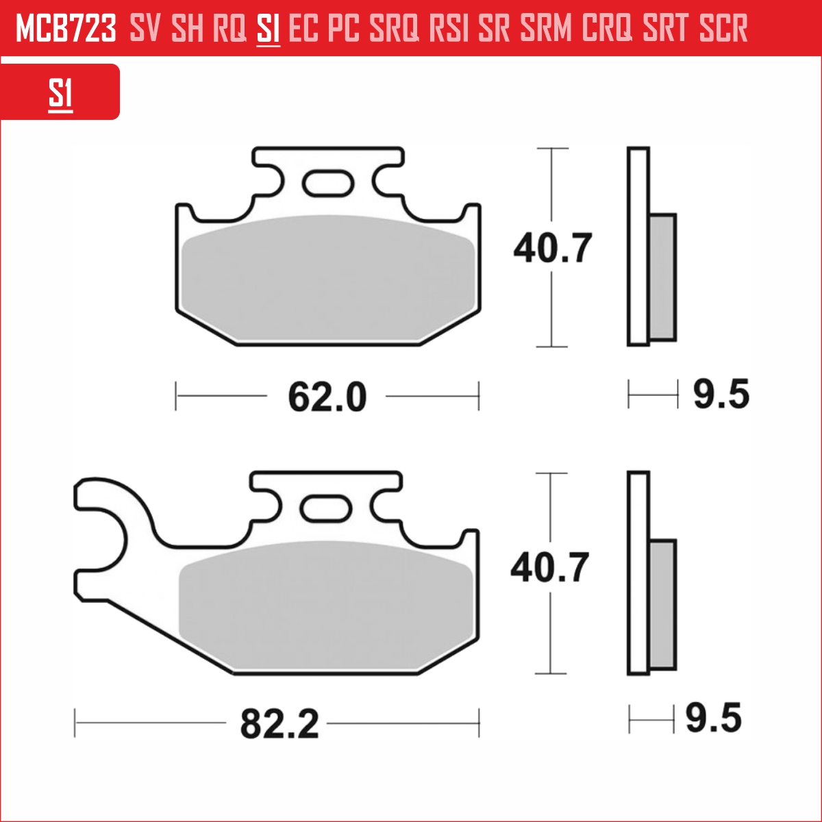TRW MCB723SI - накладки тормозные
