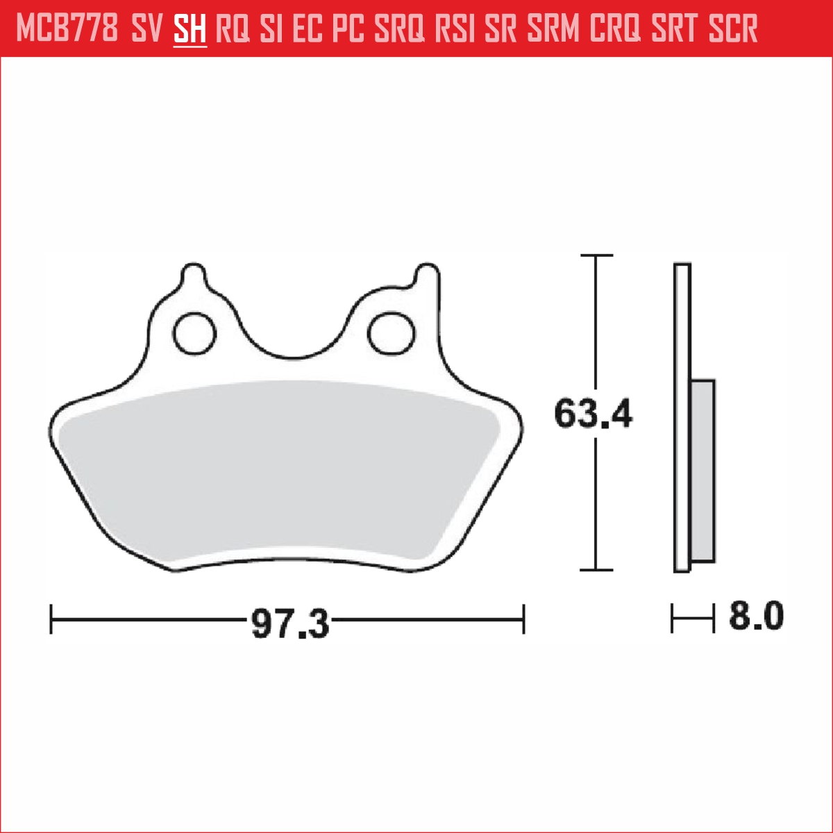 TRW MCB778SH - накладки тормозные
