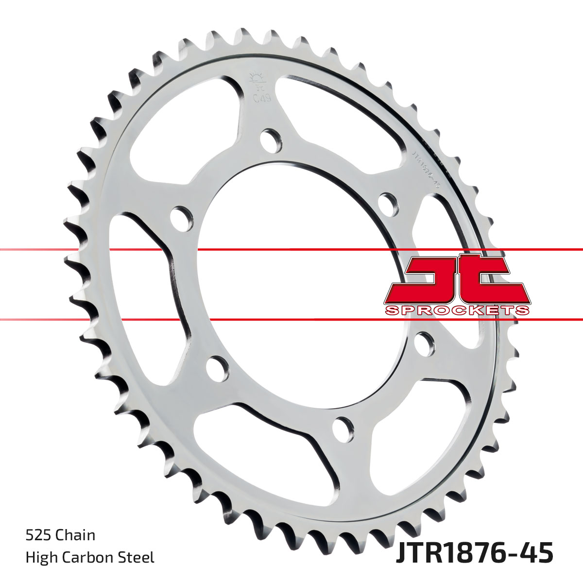 JT SPROCKETS JTR1876.45ZBK - звезда приводная ведомая (черная)