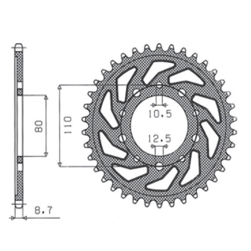 SUNSTAR 1-5363-46 - звезда задняя (JTR1334.46)