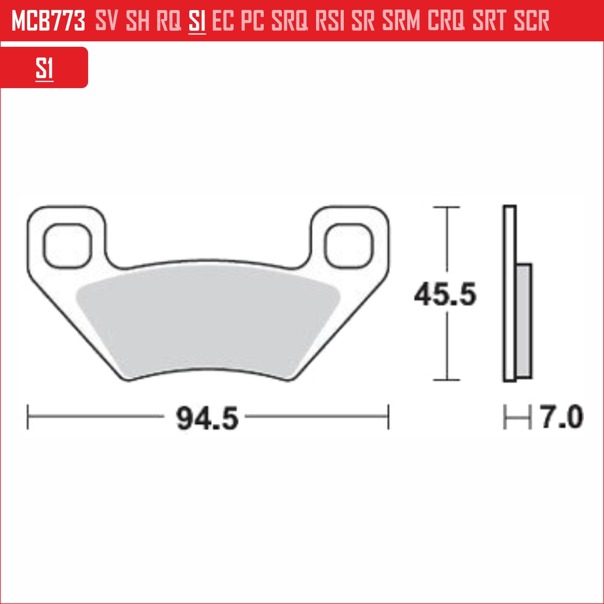 TRW MCB773SI - накладки тормозные