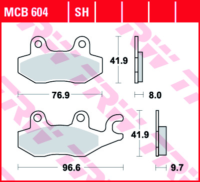 TRW MCB604 - накладки тормозные