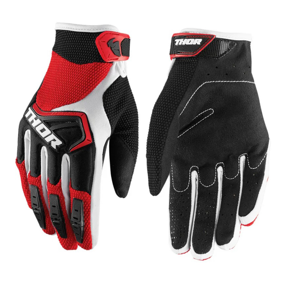 THOR - кроссовые мотоперчатки BMX Red/White, L