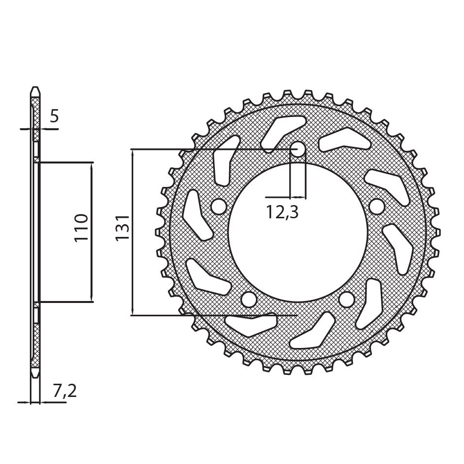 SUNSTAR 1-4467-45 - звезда задняя (JTR7.45)