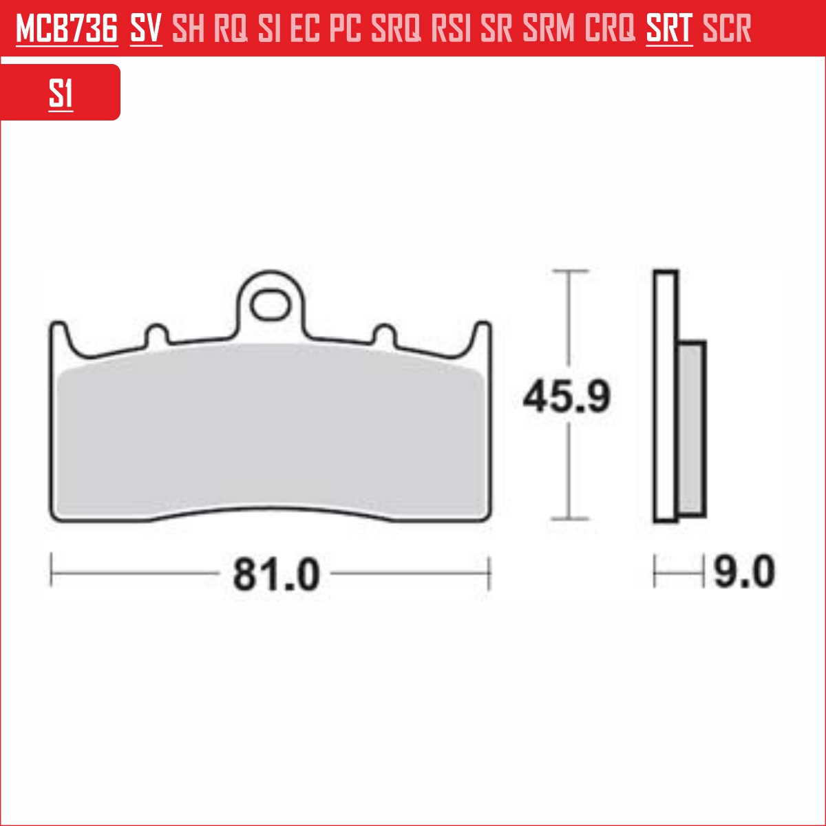 TRW MCB736SV - накладки тормозные