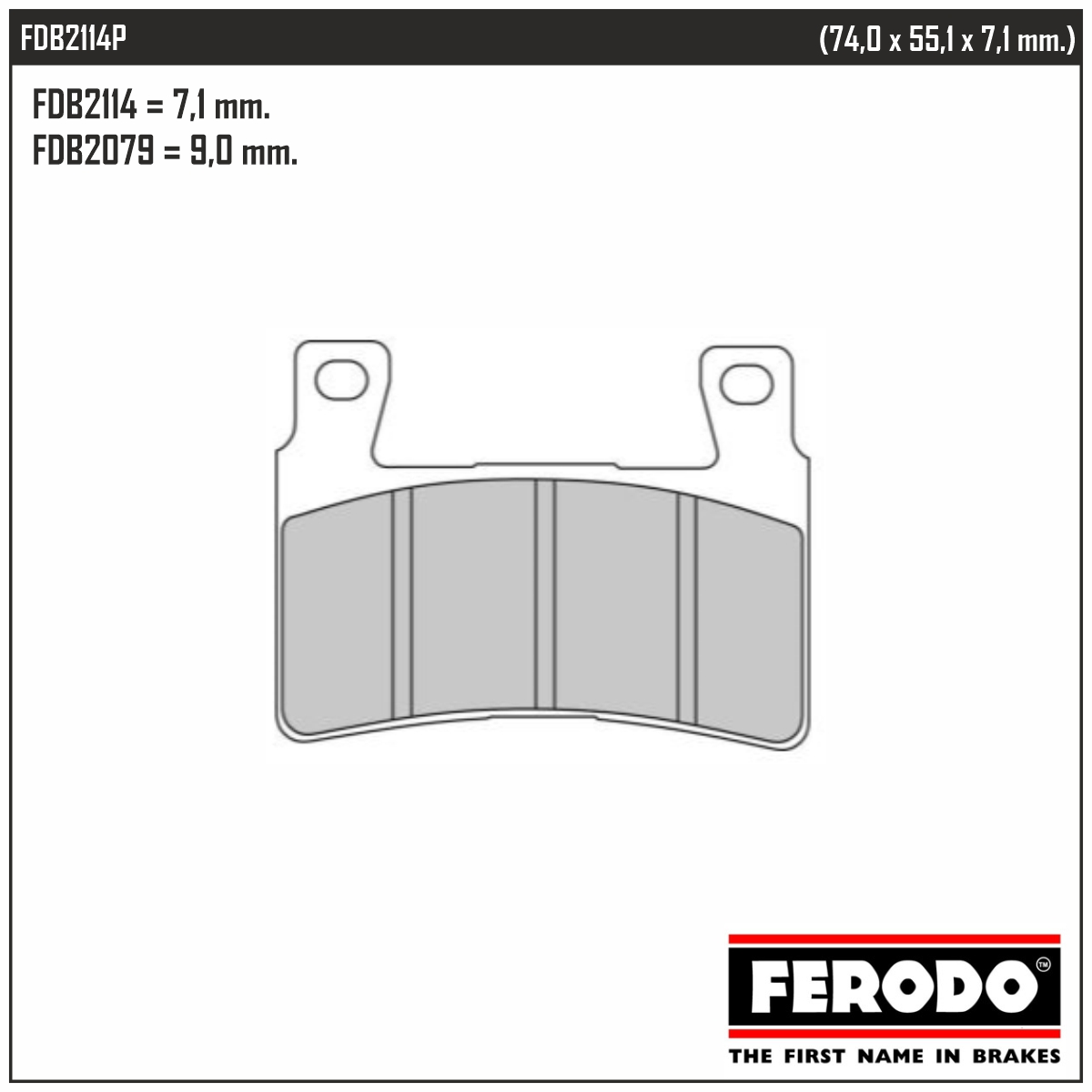 FERODO FDB2114P - тормозные накладки