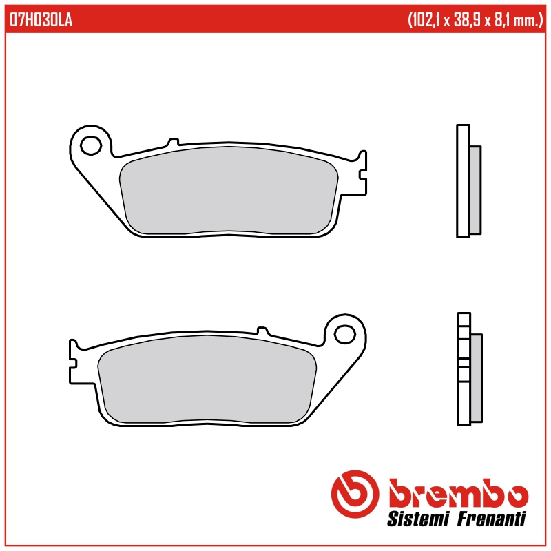 BREMBO 07HO30LA - тормозные накладки