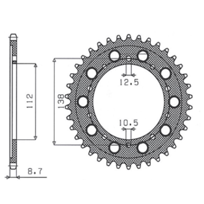 SUNSTAR 1-5485-44 - звезда задняя (JTR302.44)
