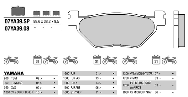 BREMBO 07YA3908 - тормозные накладки