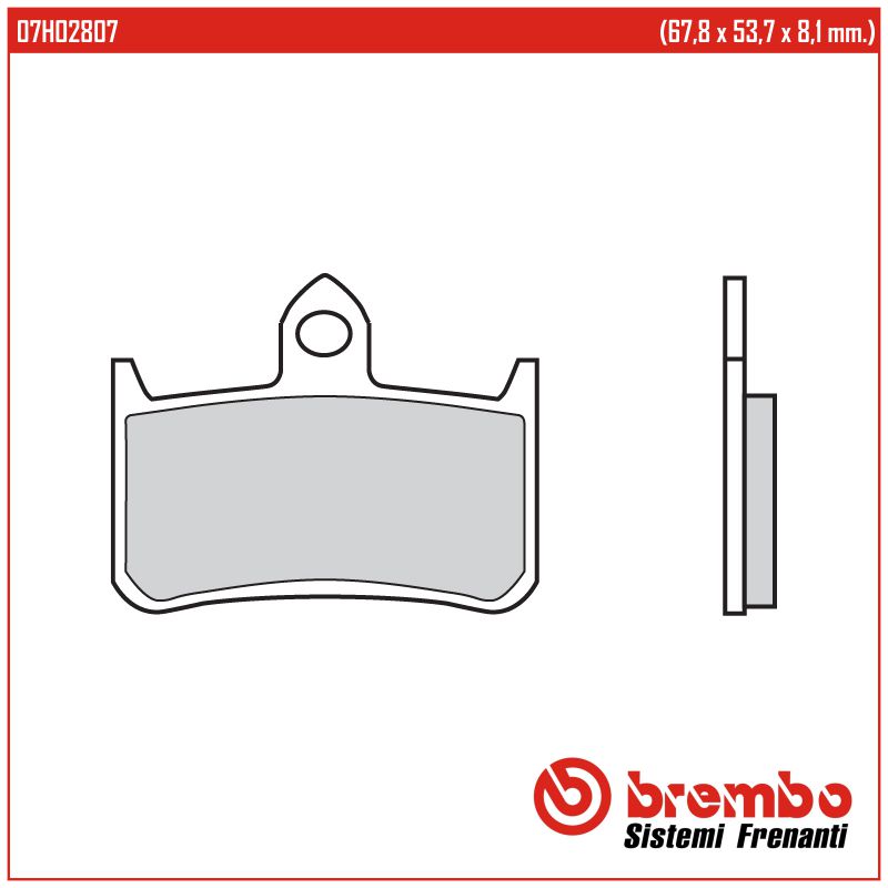 BREMBO 07HO2807 - тормозные накладки