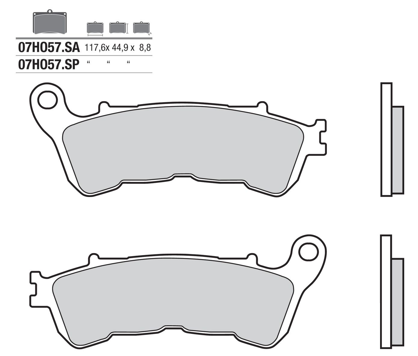 BREMBO 07HO57LA - тормозные накладки