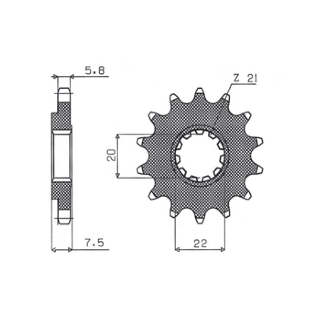SUNSTAR 312-14 - звезда передняя (JTF1323.14SC)
