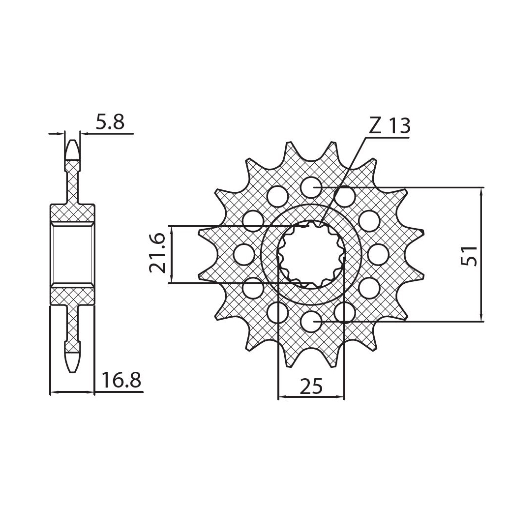 SUNSTAR 3D4-16 - звезда передняя (JTF1373.16)