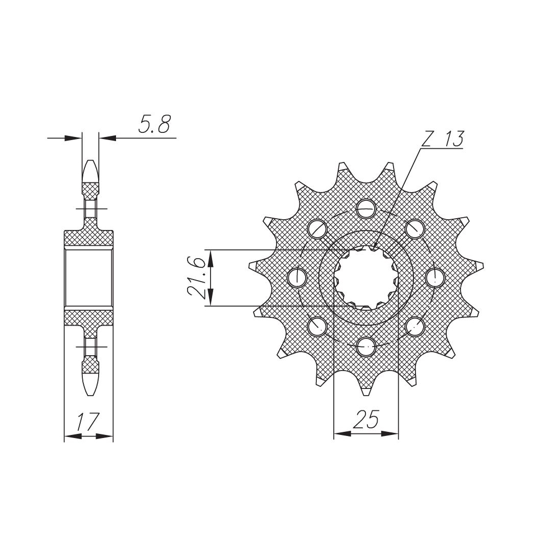 SUNSTAR 3C7-15 - звезда передняя (JTF1381.15)