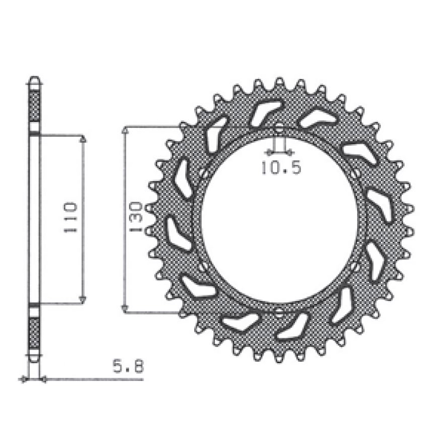 SUNSTAR 1-3471-43 - звезда задняя (JTR1486.43)