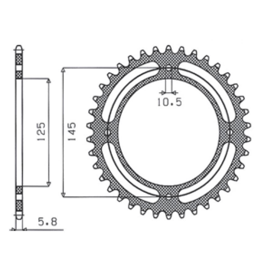 SUNSTAR 1-3538-45 - звезда задняя (JTR857.45)