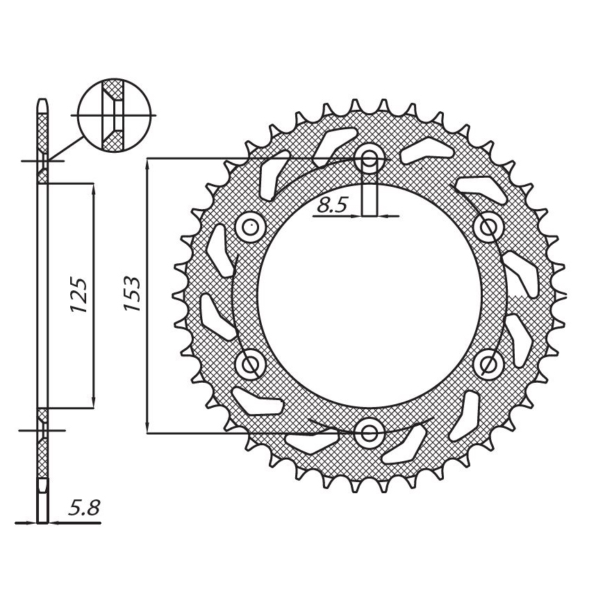 SUNSTAR 1-3559-49 - звезда задняя (JTR210.49)