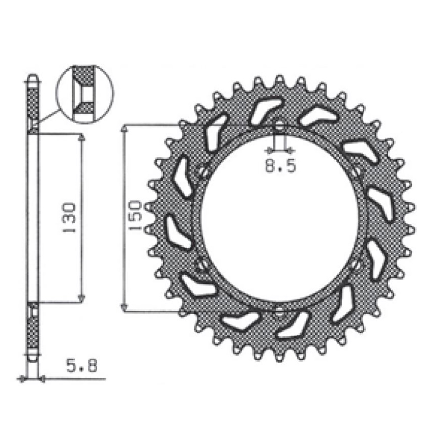 SUNSTAR 1-3592-50 - звезда задняя (JTR251.50)