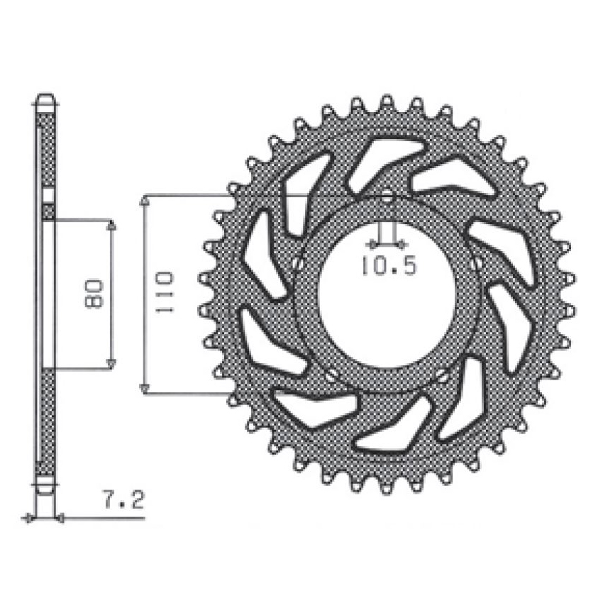 SUNSTAR 1-4329-44 - звезда задняя (JTR1332.44)