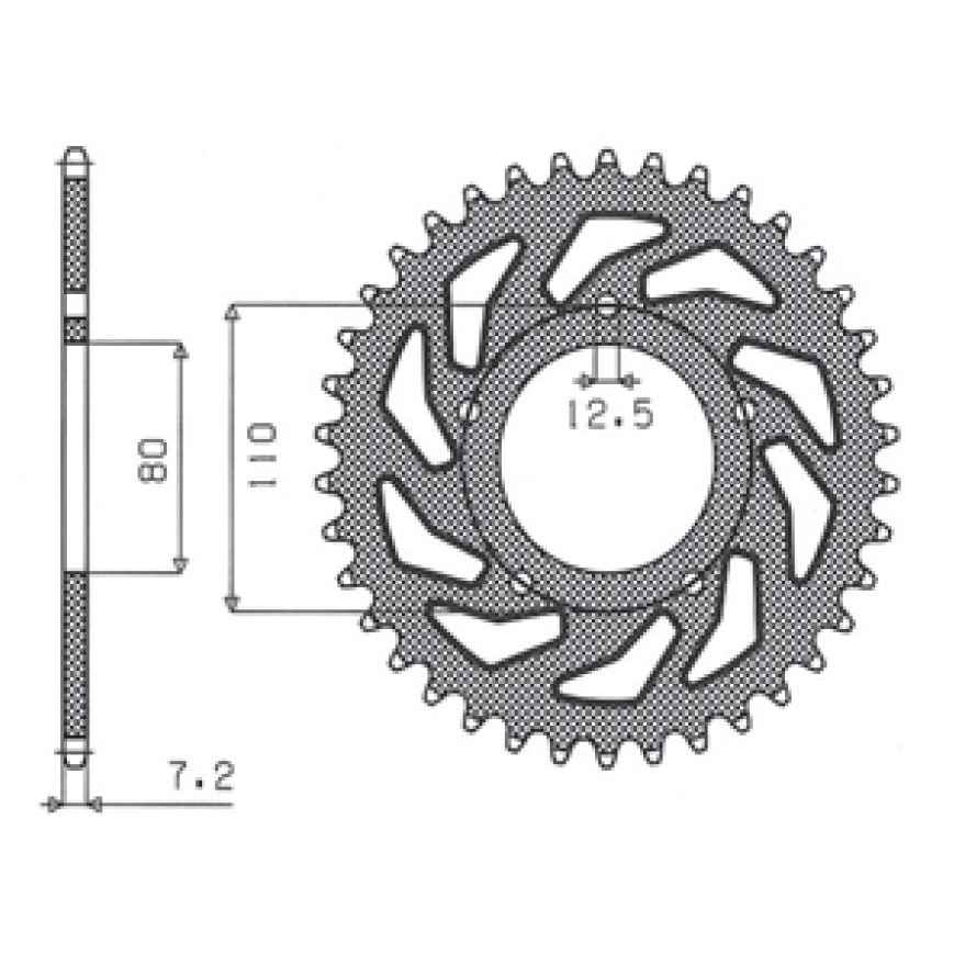 SUNSTAR 1-4335-42 - звезда задняя (JTR1332.42)