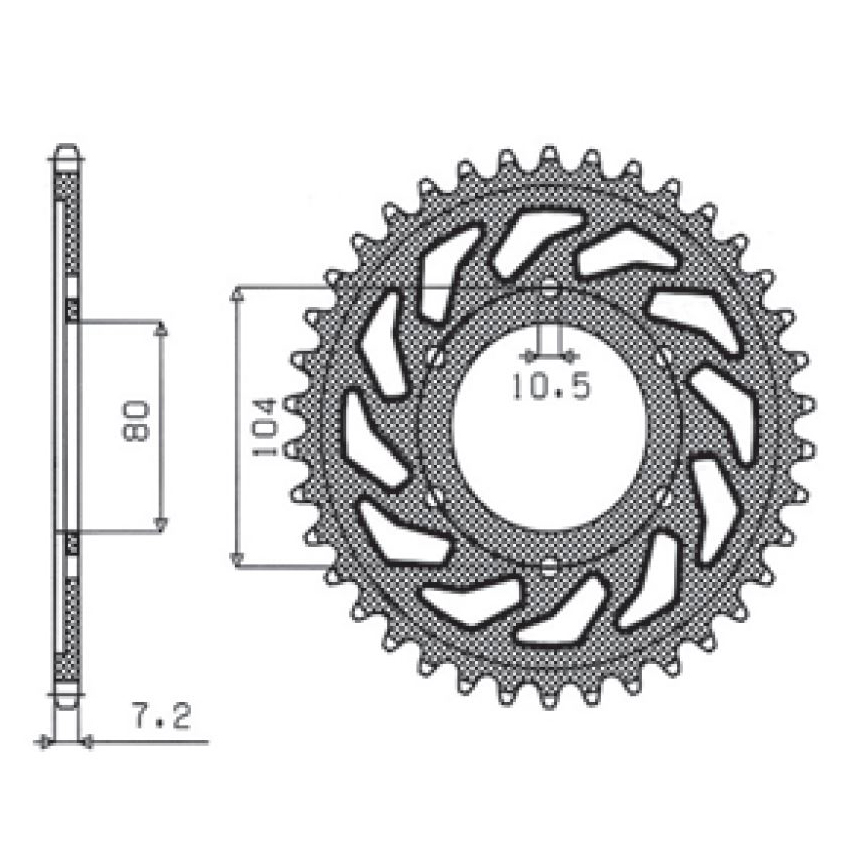 SUNSTAR 1-4347-43 - звезда задняя (JTR1489.43)