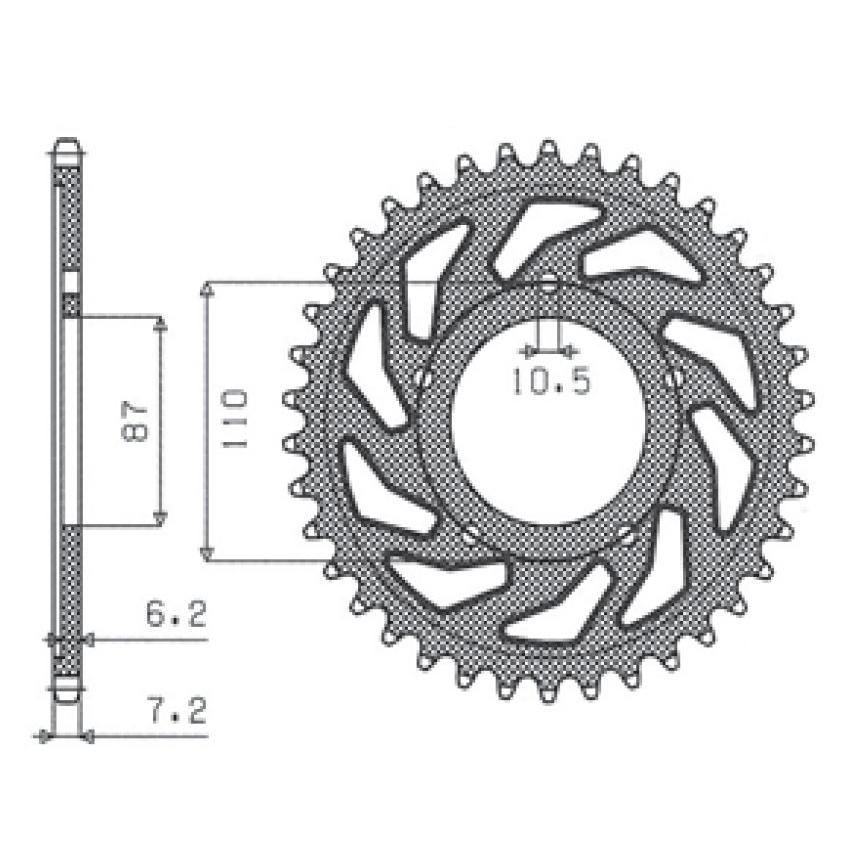 SUNSTAR 1-4386-44 - звезда задняя (JTR807.44)