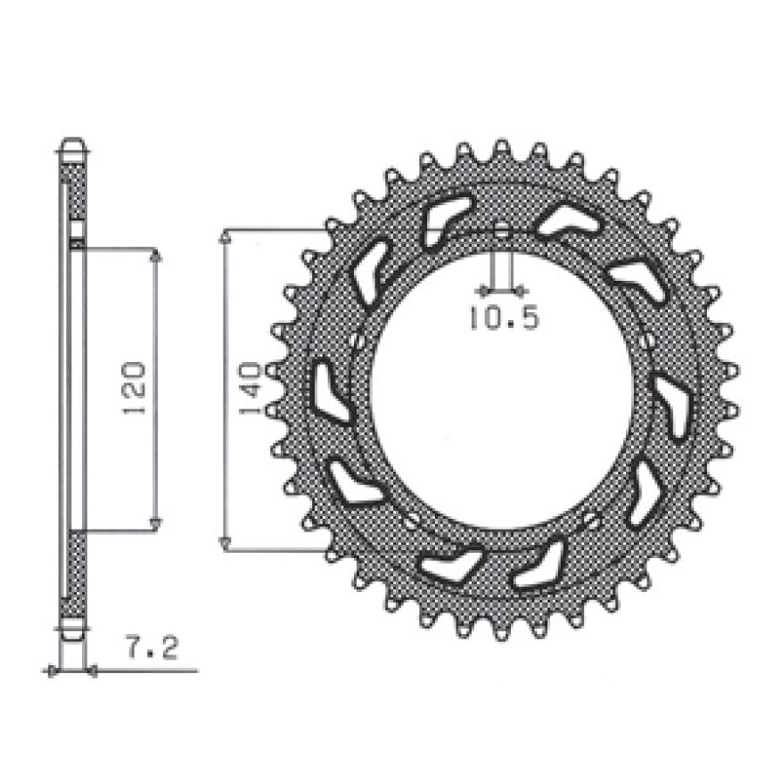 SUNSTAR 1-4499-43 - звезда задняя (JTR1792.43)