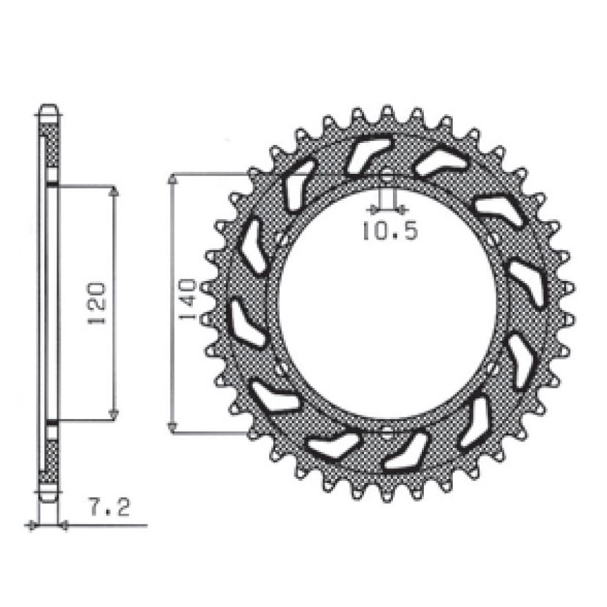SUNSTAR 1-4523-46 - звезда задняя (JTR498.46)