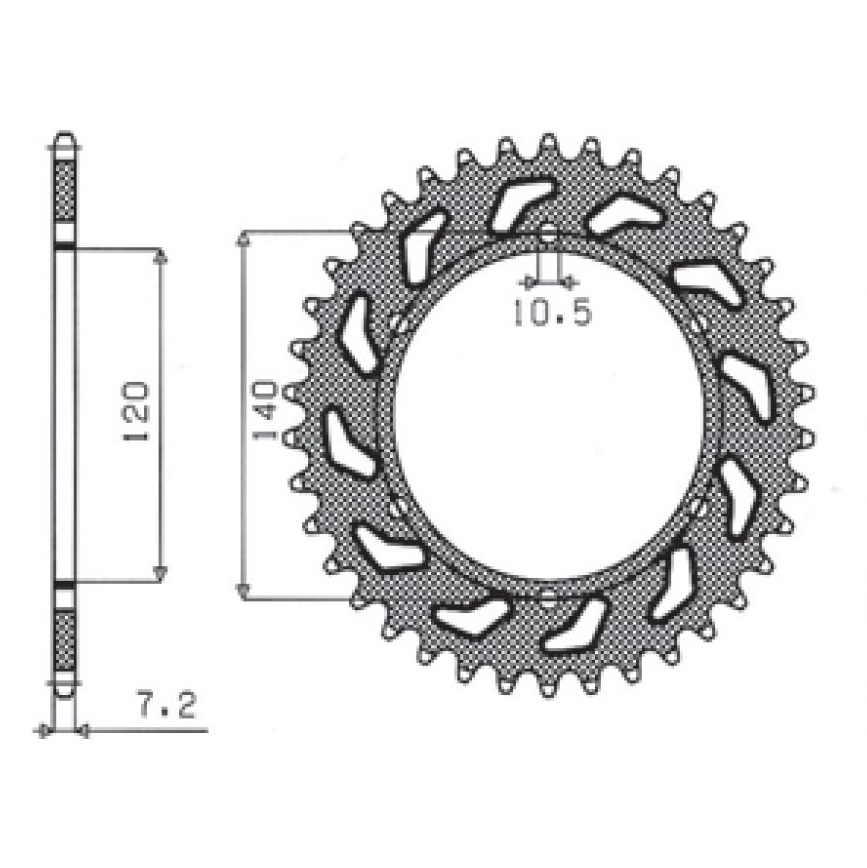 SUNSTAR 1-4529-39 - звезда задняя (JTR498.39)