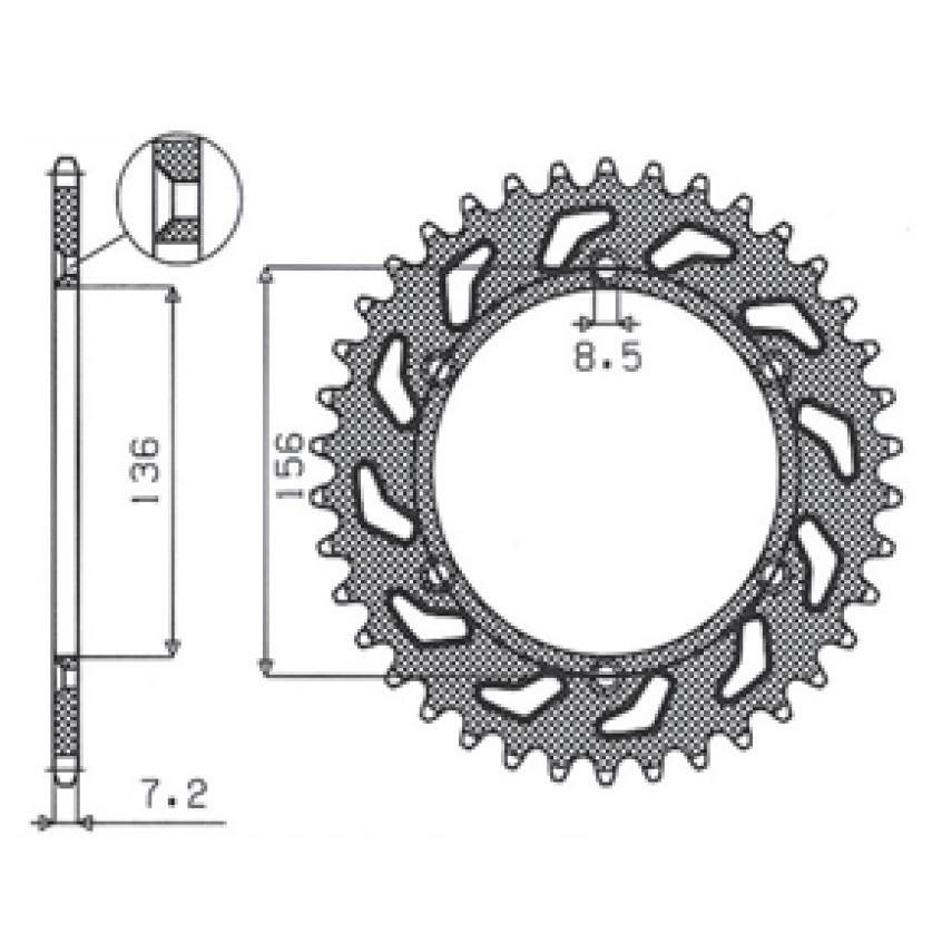 SUNSTAR 1-4628-41 - звезда задняя (JTR1791.41)