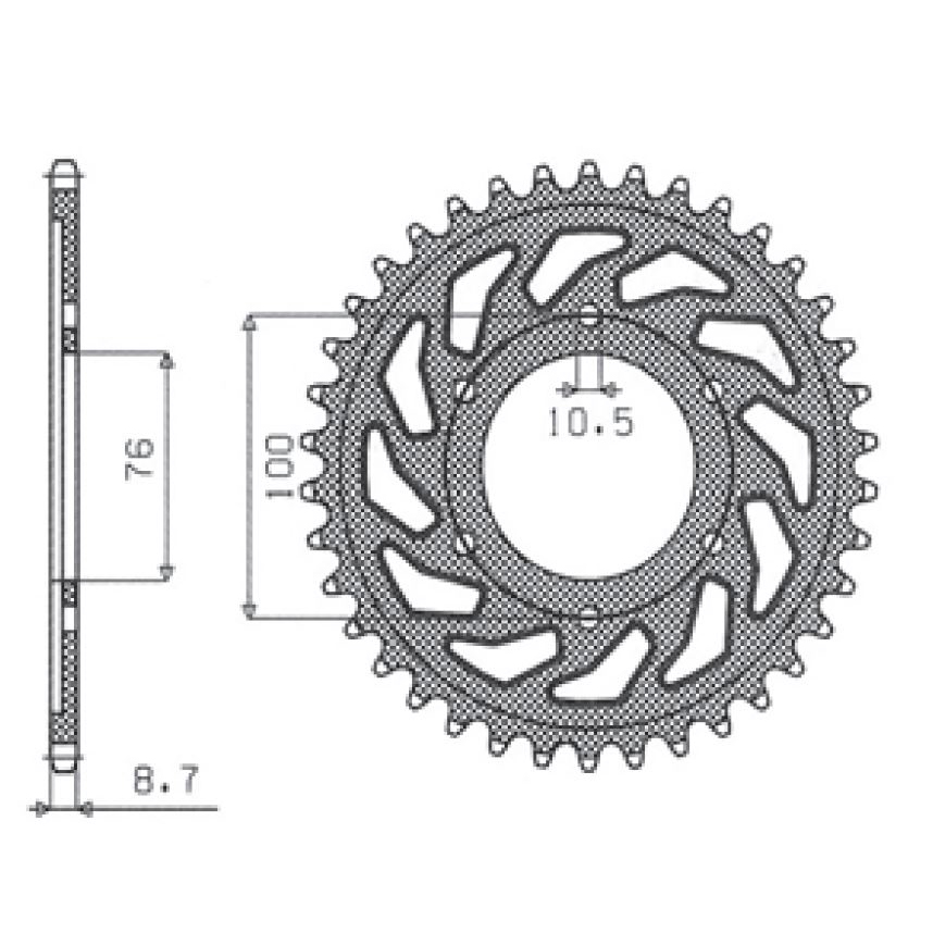 SUNSTAR 1-5226-45 - звезда задняя (JTR816.45)